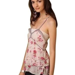 Free People Floral Tiered Fringe Tank